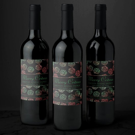 RPG Dice | XMAS Fantasy Tafelblad Gamer Custom Wijn Etiket