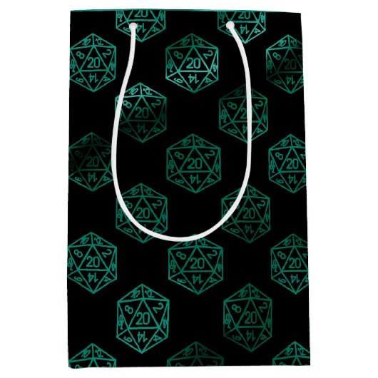 RPG Dobbelstenen | Emerald Fantasy Retro Tabletop Medium Cadeauzakje (Voorkant)