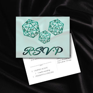 RPG Dobbelstenen   Emerald Fantasy Tabletop Gamer  Uitnodiging Briefkaart