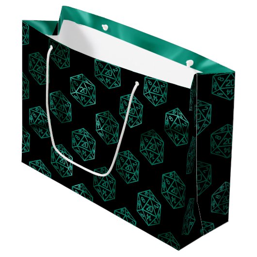 RPG Dobbelstenen | Emerald Fantasy Tabletop Retro  Groot Cadeauzakje (Voorkant Gekanteld)