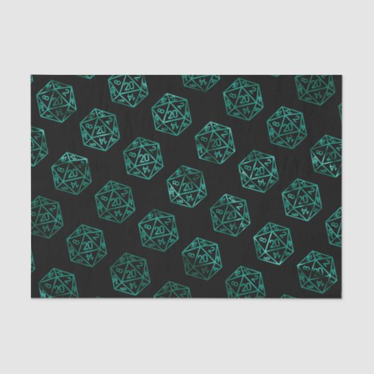 RPG Dobbelstenen | Emerald Fantasy Tabletop Retro Tissuepapier (Voorkant)