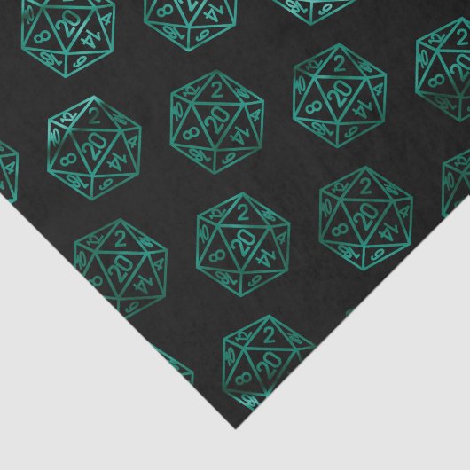 RPG Dobbelstenen | Emerald Fantasy Tabletop Retro  Tissuepapier (Detail)