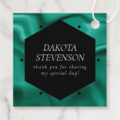 RPG Dobbelstenen | Emerald Fantasy Tafelblad Gamer Bedankjes Labels (Achterkant)