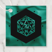 RPG Dobbelstenen | Emerald Fantasy Tafelblad Gamer Bedankjes Labels (Voorkant)