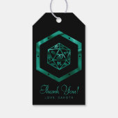 RPG Dobbelstenen | Emerald Fantasy Tafelblad Gamer Cadeaulabel (Achterkant)