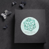 RPG Dobbelstenen | Emerald Fantasy Tafelblad Gamer Ronde Sticker
