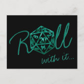 RPG Dobbelstenen | Emerald Tabletop Gamer Datumwij Briefkaart (Voorkant)