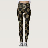 RPG Dobbelstenen | Goud Fantasy Retro Tafelblad Pn Leggings (Voorkant)