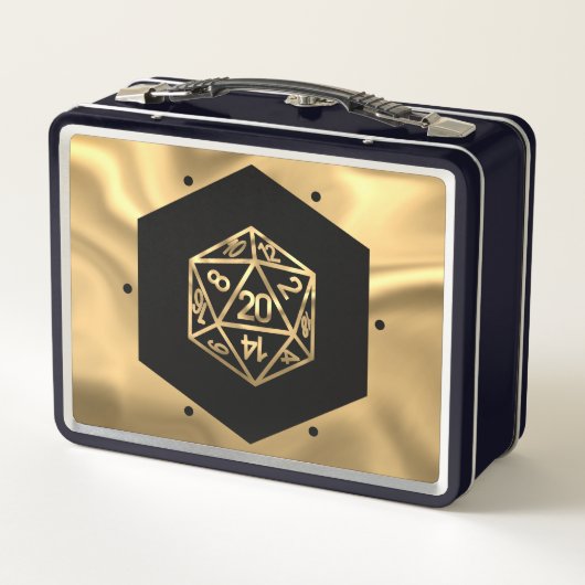 RPG Dobbelstenen | Gouden Fantasy Retro Tafelblad  (Achterkant)