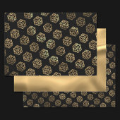 RPG Dobbelstenen | Gouden Fantasy Retro Tafelblad Inpakpapier Vel