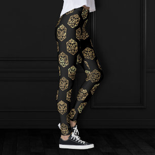 RPG Dobbelstenen   Gouden Fantasy Retro Tafelblad  Leggings