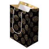 RPG Dobbelstenen | Gouden Fantasy Retro Tafelblad  Medium Cadeauzakje (Voorkant Gekanteld)
