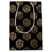 RPG Dobbelstenen | Gouden Fantasy Retro Tafelblad  Medium Cadeauzakje (Voorkant)