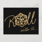 RPG Dobbelstenen | Gouden Tafelblad Rollenspeler D Briefkaart (Voorkant)