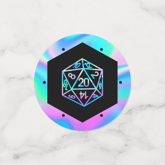RPG Dobbelstenen | Holo Fantasy Retro Tafelblad Pn Confetti (Kleine voorkant)