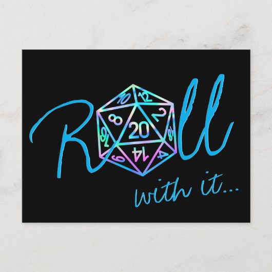 RPG Dobbelstenen | Holo Fantasy Tabletop Gamer Uit Briefkaart (Voorkant)