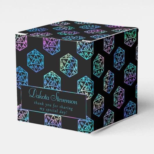 RPG Dobbelstenen | Holo Fantasy Tafelblad PnP Game Bedankdoosjes (Voorkant Zijde)