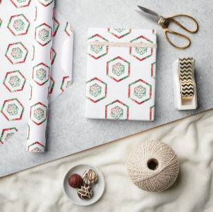 RPG Dobbelstenen   Kerstmis Fantasy Retro Tafelbla Cadeaupapier