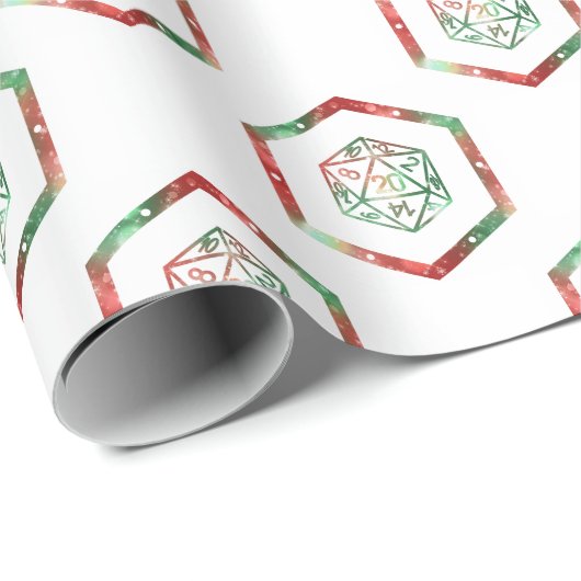 RPG Dobbelstenen | Kerstmis Fantasy Retro Tafelbla Cadeaupapier (Rol Hoek)