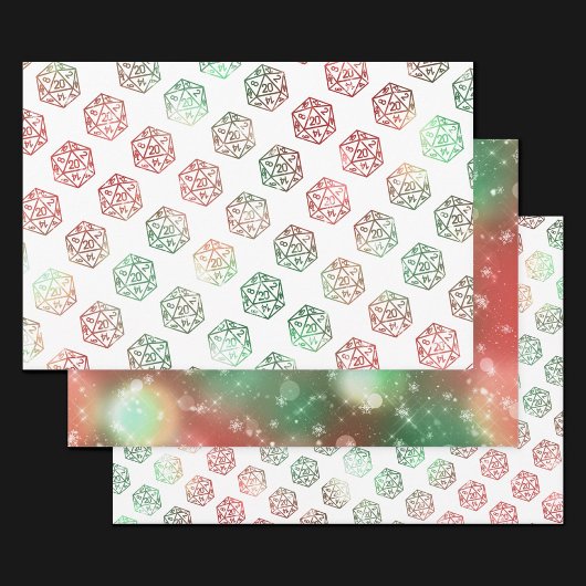 RPG Dobbelstenen | Kerstmis Fantasy Retro Tafelbla Inpakpapier Vel