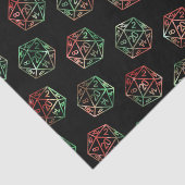 RPG Dobbelstenen | Kerstmis Fantasy Retro Tafelbla Tissuepapier (Detail)