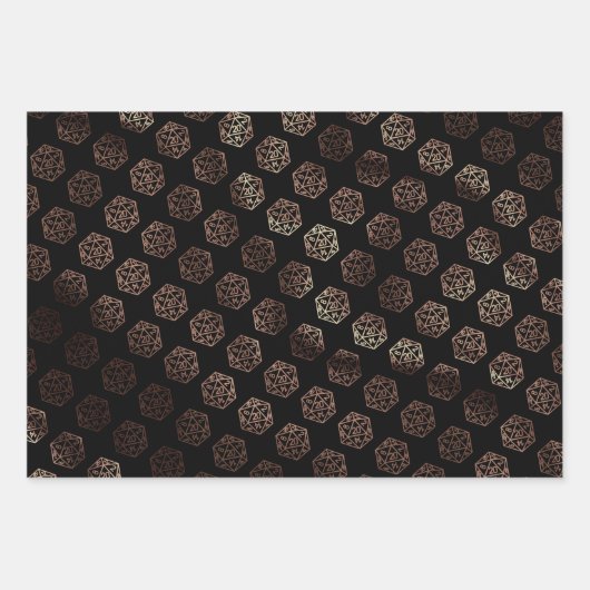 RPG Dobbelstenen | Koper Fantasy Retro Tafelblad P Inpakpapier Vel (Voorkant 3)