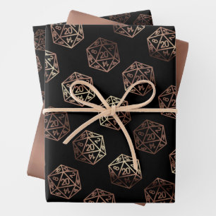 RPG Dobbelstenen   Koper Fantasy Retro Tafelblad P Inpakpapier Vel