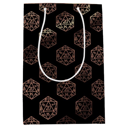 RPG Dobbelstenen | Koper Fantasy Retro Tafelblad P Medium Cadeauzakje (Voorkant)