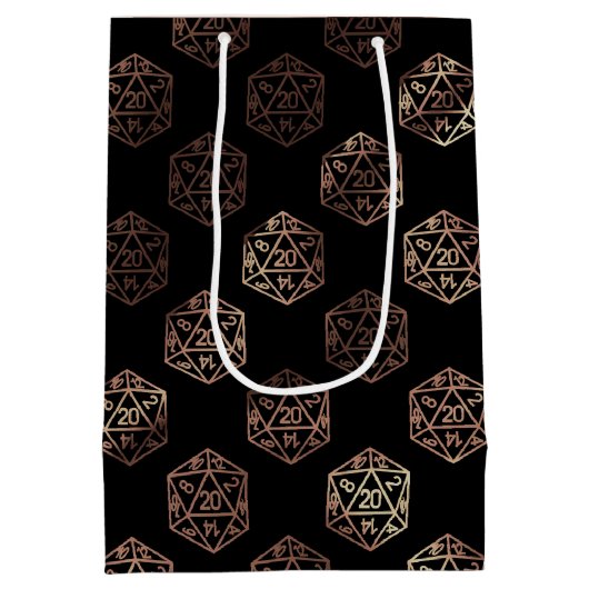 RPG Dobbelstenen | Koper Fantasy Retro Tafelblad P Medium Cadeauzakje (Achterkant)