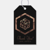 RPG Dobbelstenen | Koperen Tafelblad Rollenspeler  Cadeaulabel (Voorkant)