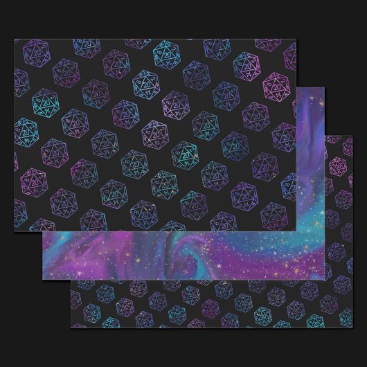 RPG Dobbelstenen | Nebula Fantasy Retro Tabletop P Inpakpapier Vel