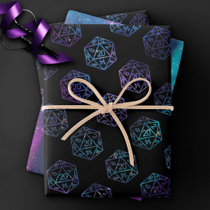 RPG Dobbelstenen Nebula Fantasy Retro Tafelblad Inpakpapier Vel
