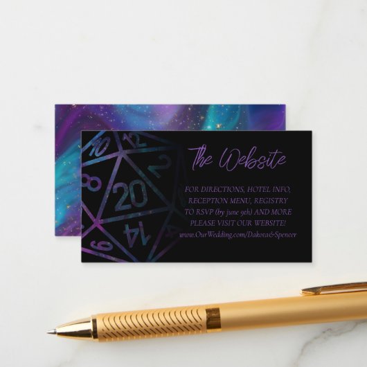 RPG Dobbelstenen | Nebula Fantasy Tabletop Gamer W Informatiekaartje (Voorkant / Achterkant in situ)