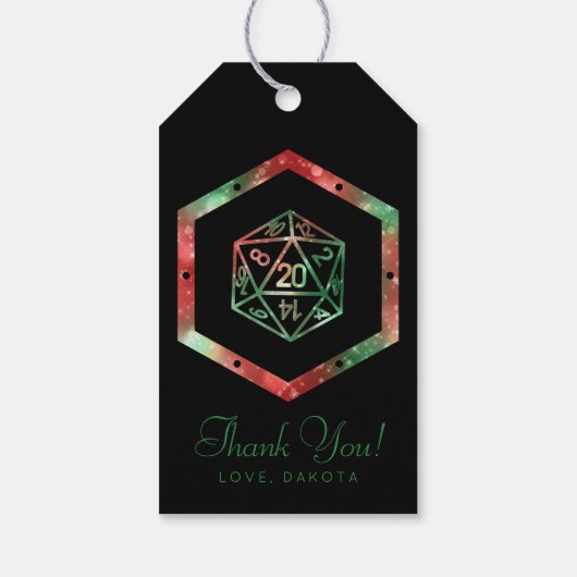 RPG Dobbelstenen | XMAS Fantasy Tafelblad Gamer Aa Cadeaulabel (Achterkant)