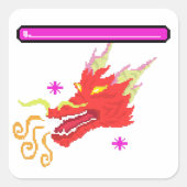 RPG-draak Vierkante Sticker (Voorkant)
