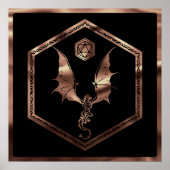 RPG Dragon | Copper Fantasy Tafelblad Gamer Dice Poster (Voorkant)