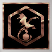 RPG Dragon | Copper Fantasy Tafelblad Gamer Dice Poster (Voorkant)