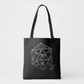 RPG Dragon | Fantasy Tabletop Retro PnP Gamer Dice Tote Bag (Voorkant)