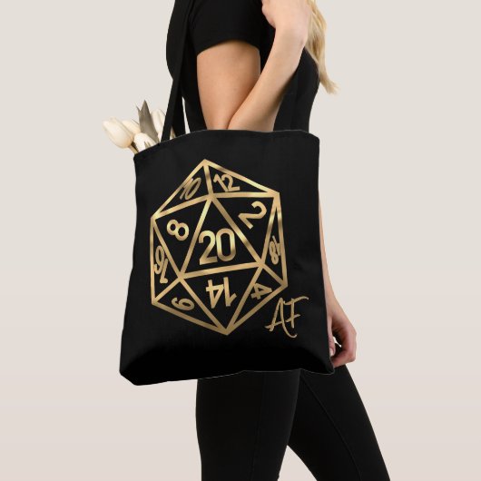 RPG Dragon | Gold Fantasy tafelblad PnP Gamer Dice Tote Bag (Dichtbij)