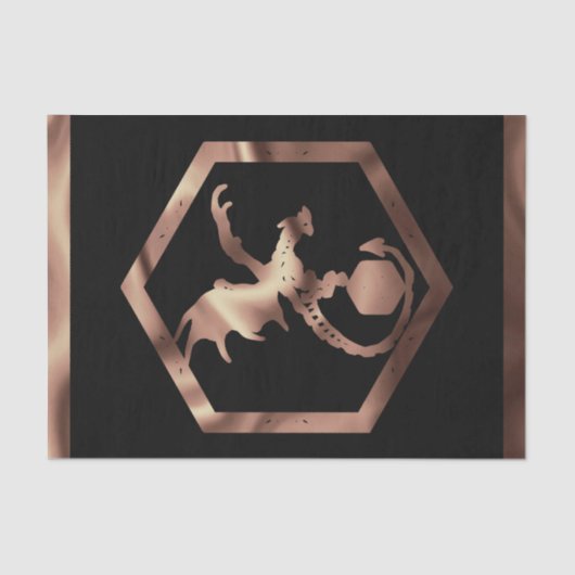 RPG Dragon | Koper Fantasy Tafelbladspeler Dobbels Tissuepapier (Voorkant)