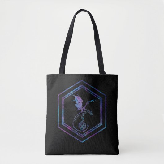 RPG Dragon | Nebula Fantasy Tafelblad Gamer Dice Tote Bag (Voorkant)