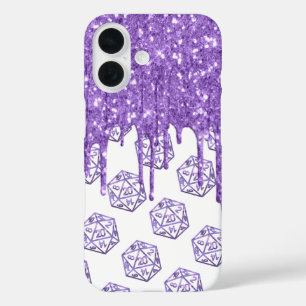 RPG Drip Paarse Fantasy tafelblad PnP Gamer Dice iPhone 16 Hoesje
