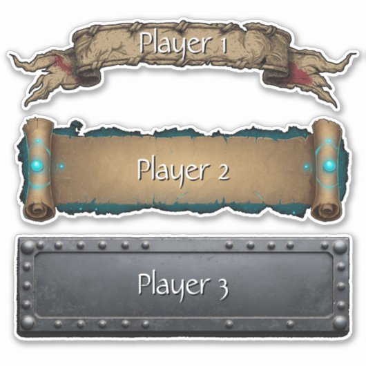 RPG Fantasy Naambord Sticker Set (Voorkant)