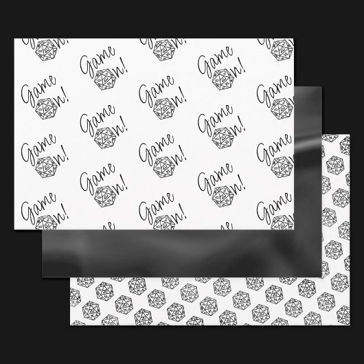 RPG Game Aan | Fantasy Tabletop Retro Gamer Dobbel Inpakpapier Vel