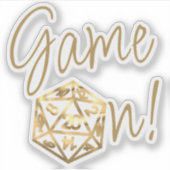 RPG Game Aan | Gouden Fantasy Tafel Top Retro Game Sticker (Voorkant)