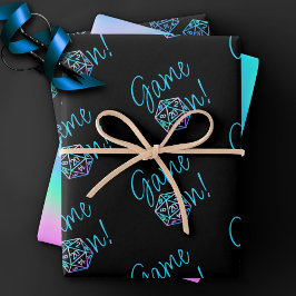 RPG Game Aan | Holo Fantasy Tabletop Retro Gamer Inpakpapier Vel