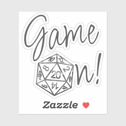 RPG Game On | Classic Fantasy tafelblad Gamer Dice Sticker (Vel)