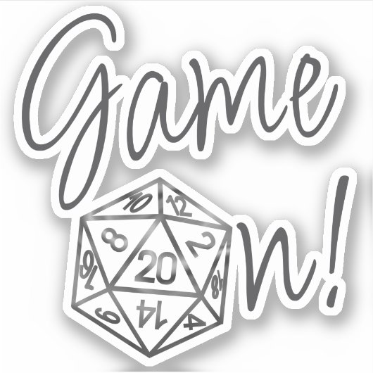 RPG Game On | Classic Fantasy tafelblad Gamer Dice Sticker (Voorkant)