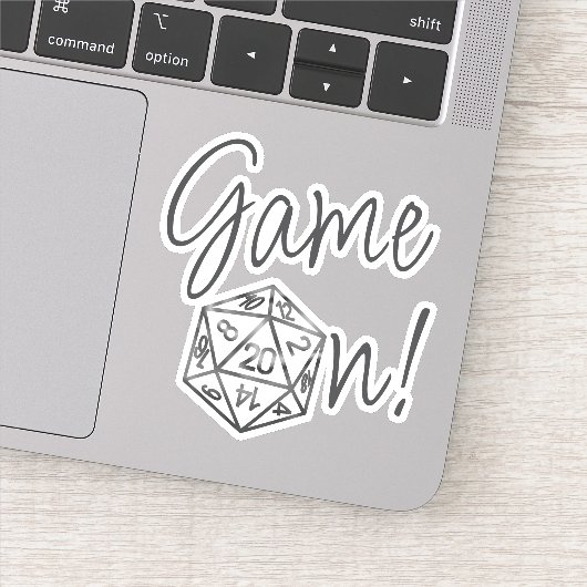 RPG Game On | Classic Fantasy tafelblad Gamer Dice Sticker (Detail)