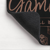 RPG Game On | Copper Fantasy Tafelblad Gamer Dice Muismat (Hoek)